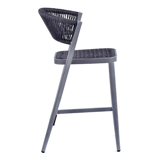 Nardo Rope Weave Bar Chair In Grey With Metal Frame_2
