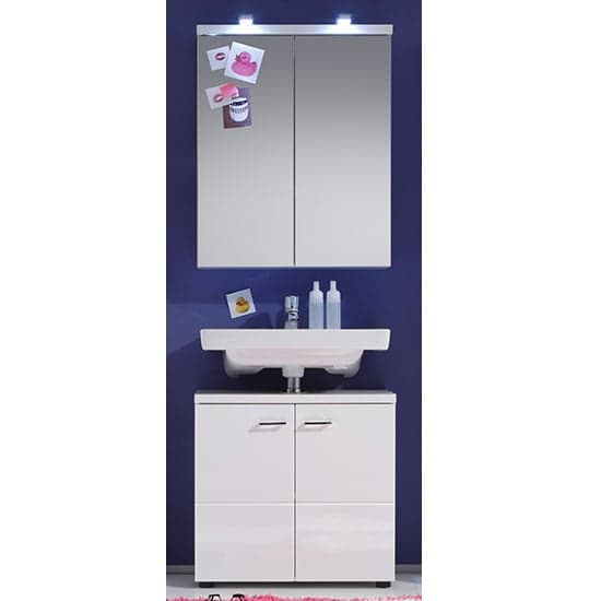 Narto LED Bathroom Furniture Set 1 In White High Gloss_1