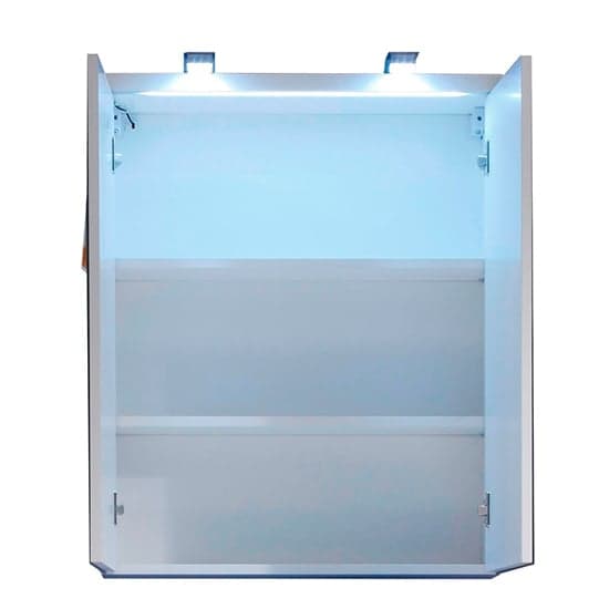 Narto LED Bathroom Mirrored Cabinet In White High Gloss_3