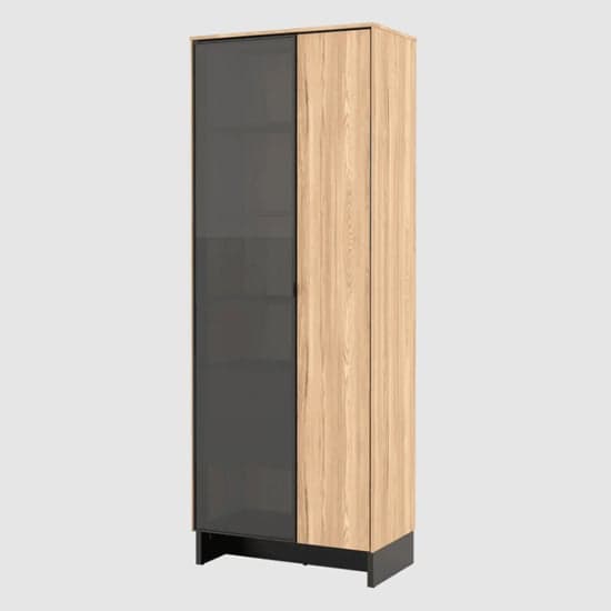 Narva Display Cabinet 2 Doors Narrow In Mountain Ash With LED_1