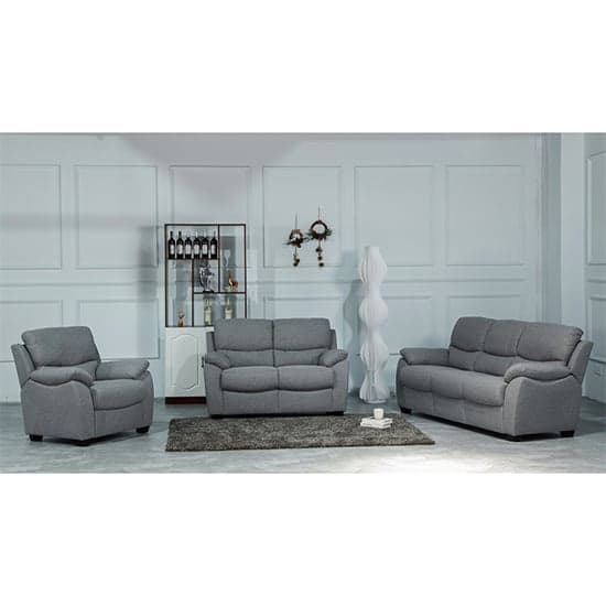Narva Fixed Fabric 1 Seater Sofa In Grey_2