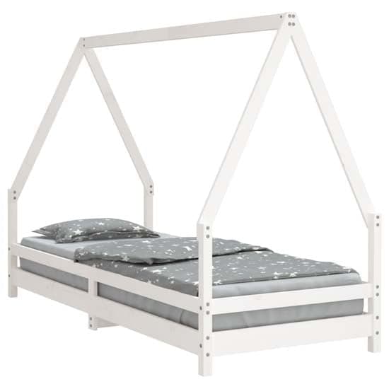 Narva Kids Solid Pine Wood Single Bed In White_2