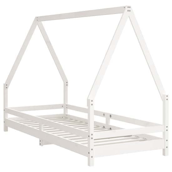 Narva Kids Solid Pine Wood Single Bed In White_3