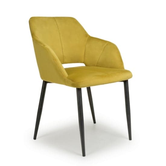 Narva Lime Gold Brushed Velvet Dining Chairs In Pair_2