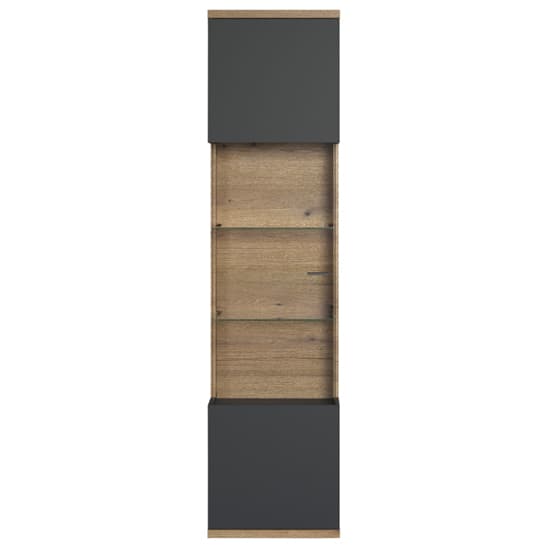 Narva Wooden Display Cabinet Tall In Evoke Oak With LED_4