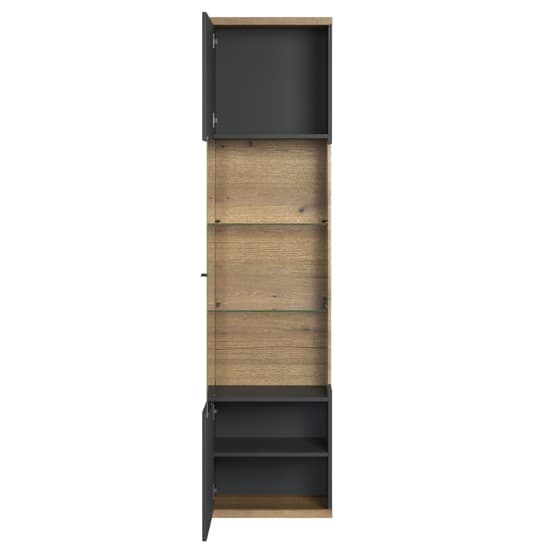 Narva Wooden Display Cabinet Tall In Evoke Oak With LED_5