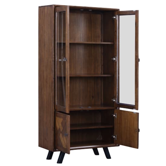 Narva Wooden Large Bookcase With 2 Doors In Walnut_2