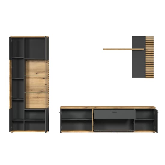 Narva Wooden Living Room Furniture Set In Evoke Oak With LED_5