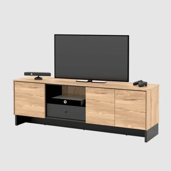 Narva Wooden TV Stand 3 Doors 1 Drawer In Mountain Ash_2