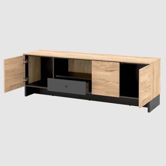 Narva Wooden TV Stand 3 Doors 1 Drawer In Mountain Ash_4