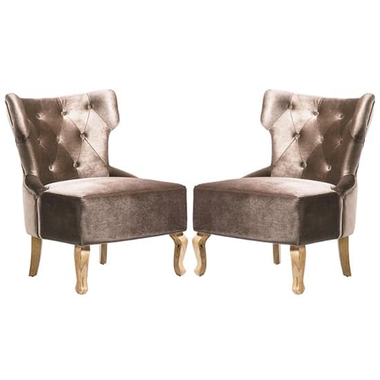 Narvel Beige Velvet Dining Chairs With Wooden Legs In Pair_1
