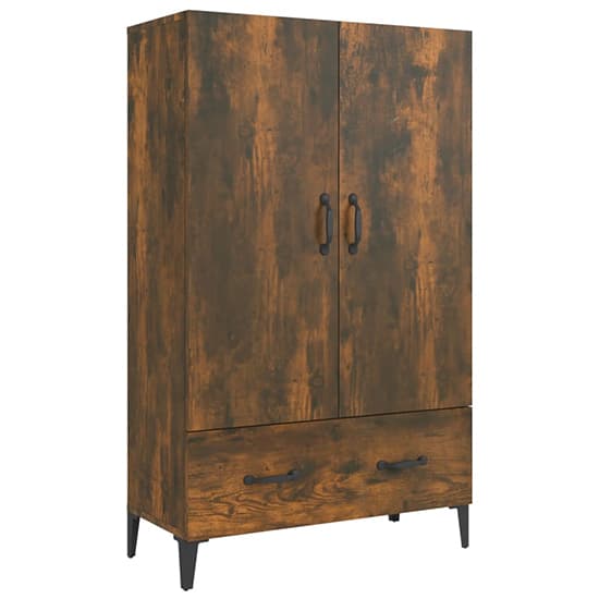 Narvel Wooden Highboard With 2 Doors 1 Drawer In Smoked Oak_3