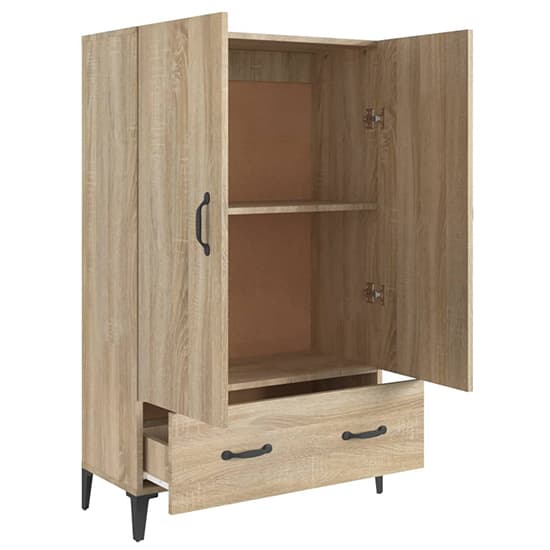 Narvel Wooden Highboard With 2 Doors 1 Drawer In Sonoma Oak_5