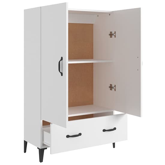 Narvel Wooden Highboard With 2 Doors 1 Drawer In White_5