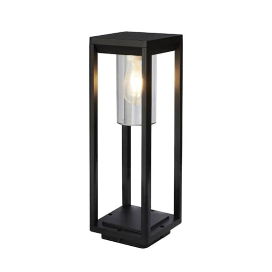 Nash Outdoor Garden Post Light In Black With Clear Glass_2
