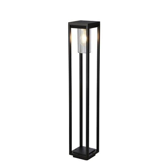 Nash Outdoor Garden Tall Post Light In Black With Clear Glass_2
