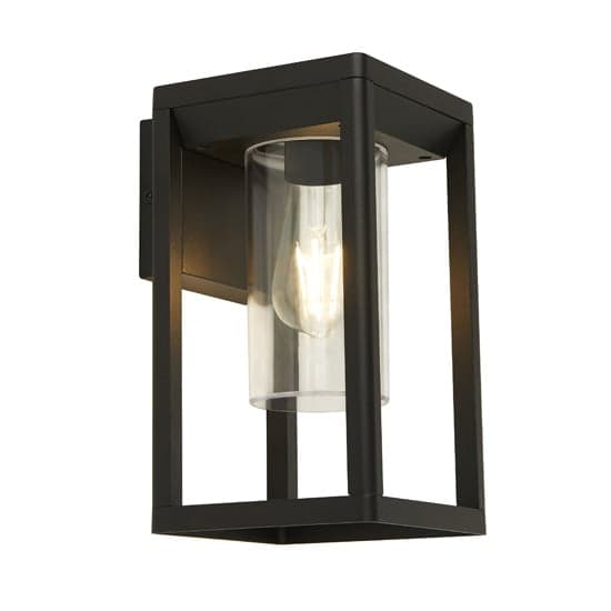 Nash Outdoor Wall Light In Black With Clear Glass_2