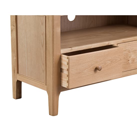 Nassau Wooden 3 Drawers And Shelf TV Stand In Natural Oak_3