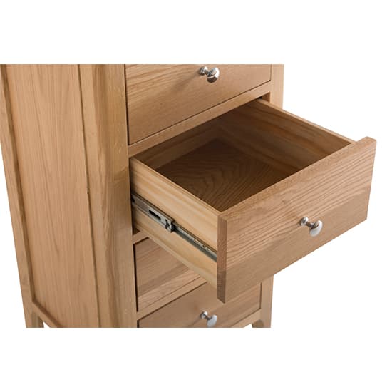 Nassau Narrow Wooden Chest Of 4 Drawers In Natural Oak_4