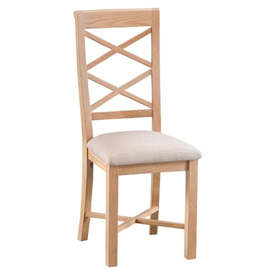Nassau Natural Oak Double Cross Back Dining Chair In Pair_2