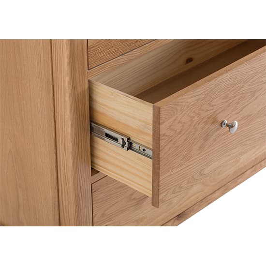 Nassau Tall Wooden Chest Of 5 Drawers In Natural Oak_3