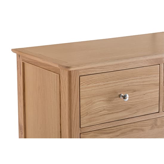 Nassau Tall Wooden Chest Of 5 Drawers In Natural Oak_4