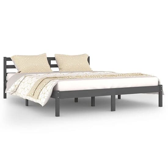 Nastia Solid Pinewood King Size Bed In Grey_2