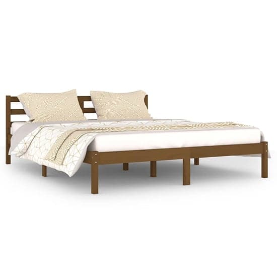 Nastia Solid Pinewood King Size Bed In Honey Brown_2