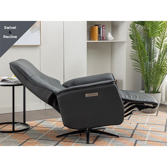 Nathon Leather Swivel Electric Recliner Armchair In Anthracite_4