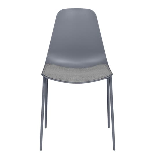 Naxos Metal Dining Chair In Grey Fabric Seat_2