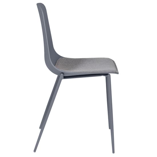 Naxos Metal Dining Chair In Grey Fabric Seat_3