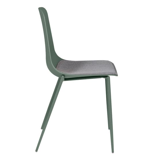 Naxos Metal Dining Chair In Sage Fabric Seat_3