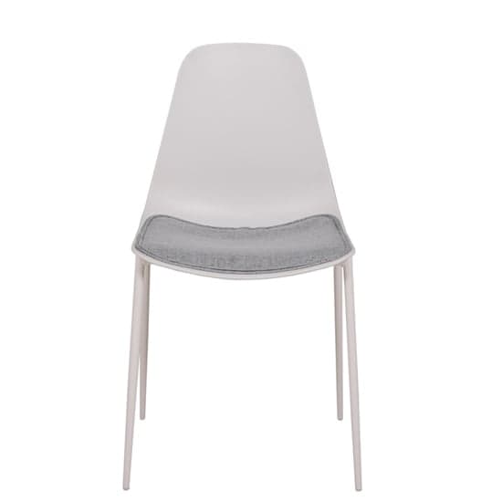 Naxos Metal Dining Chair In Stone Fabric Seat_2