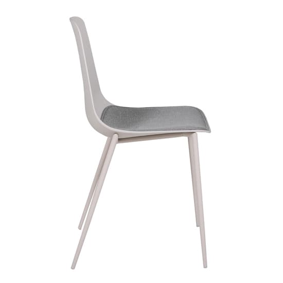 Naxos Metal Dining Chair In Stone Fabric Seat_3