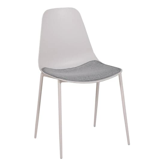 Naxos Metal Dining Chair In Stone Fabric Seat_1