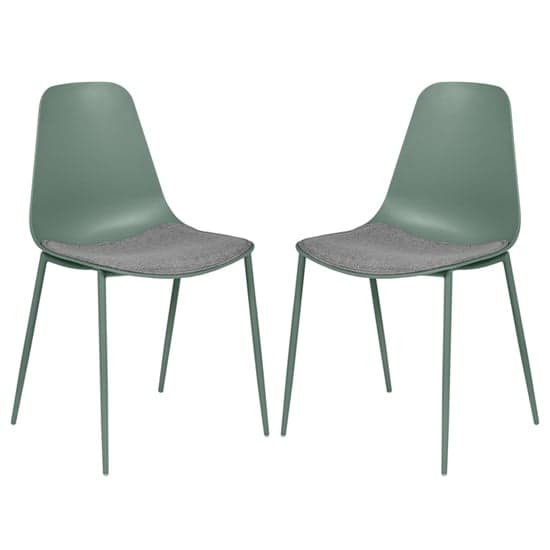 Naxos Sage Metal Dining Chairs With Fabric Seat In Pair_1