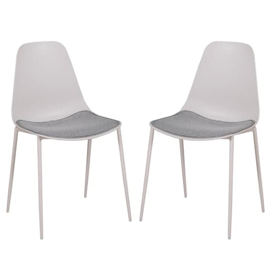 Naxos Stone Metal Dining Chairs With Fabric Seat In Pair_1
