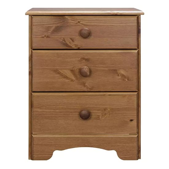 Naxos Wooden Bedside Cabinet 3 Drawers In Cherry_2