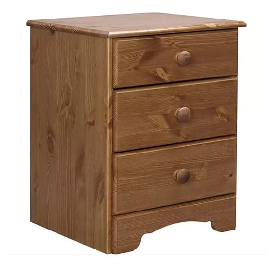 Naxos Wooden Bedside Cabinet 3 Drawers In Cherry_1
