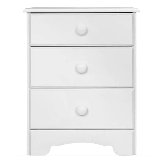 Naxos Wooden Bedside Cabinet 3 Drawers In White_2