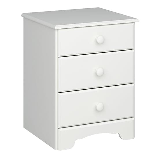 Naxos Wooden Bedside Cabinet 3 Drawers In White_1