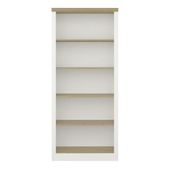 Nebula Wooden Bookcase With 4 Shelves In White And Pine_2