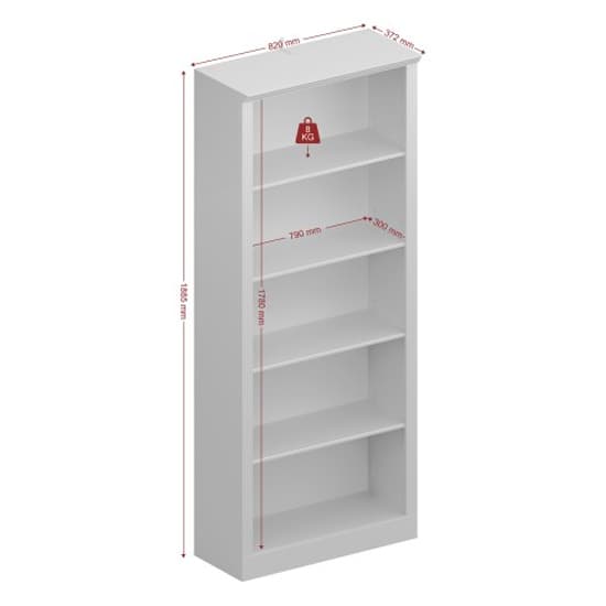 Nebula Wooden Bookcase With 4 Shelves In White And Pine_5