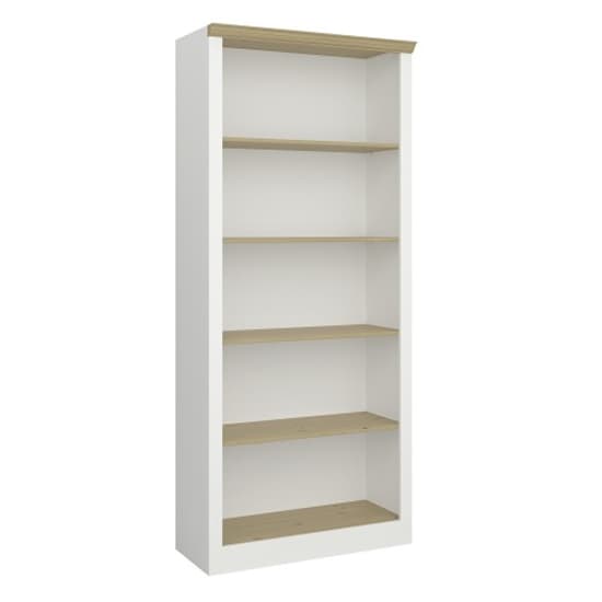 Nebula Wooden Bookcase With 4 Shelves In White And Pine_1