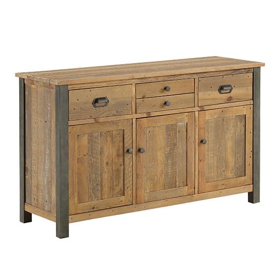 Nebura Sideboard In Reclaimed Wood With 3 Doors And 4 Drawers_3