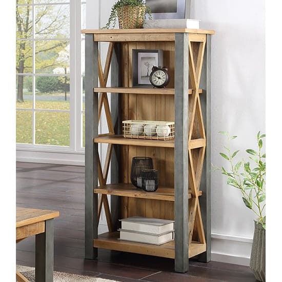 Nebura Small Wooden Bookcase In Reclaimed Wood_1