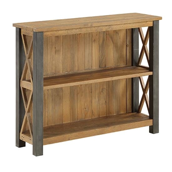Nebura Wooden Low Bookcase In Reclaimed Wood_2