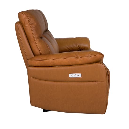 Neci Leather Electric Recliner 2 Seater Sofa In Tan_3