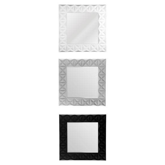 Necro Square High Gloss Wall Bedroom Mirror In White Frame_2