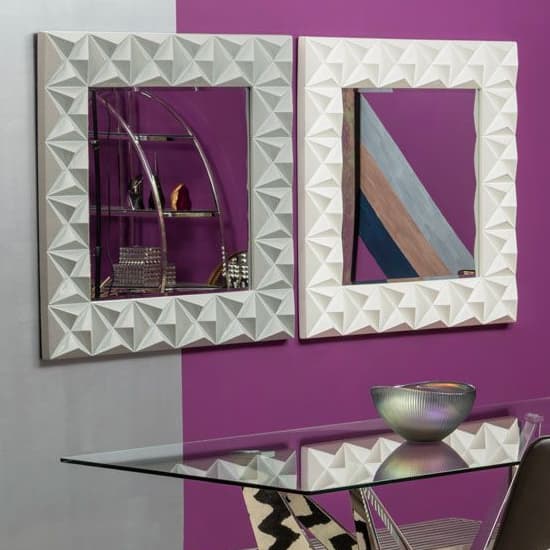 Necro Square High Gloss Wall Bedroom Mirror In White Frame_3
